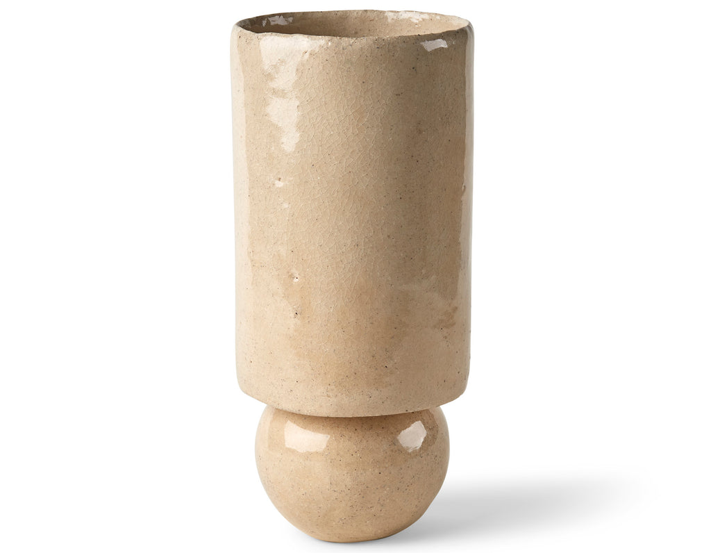 A Deumain - Geo Sphere Foot Vase - Sand