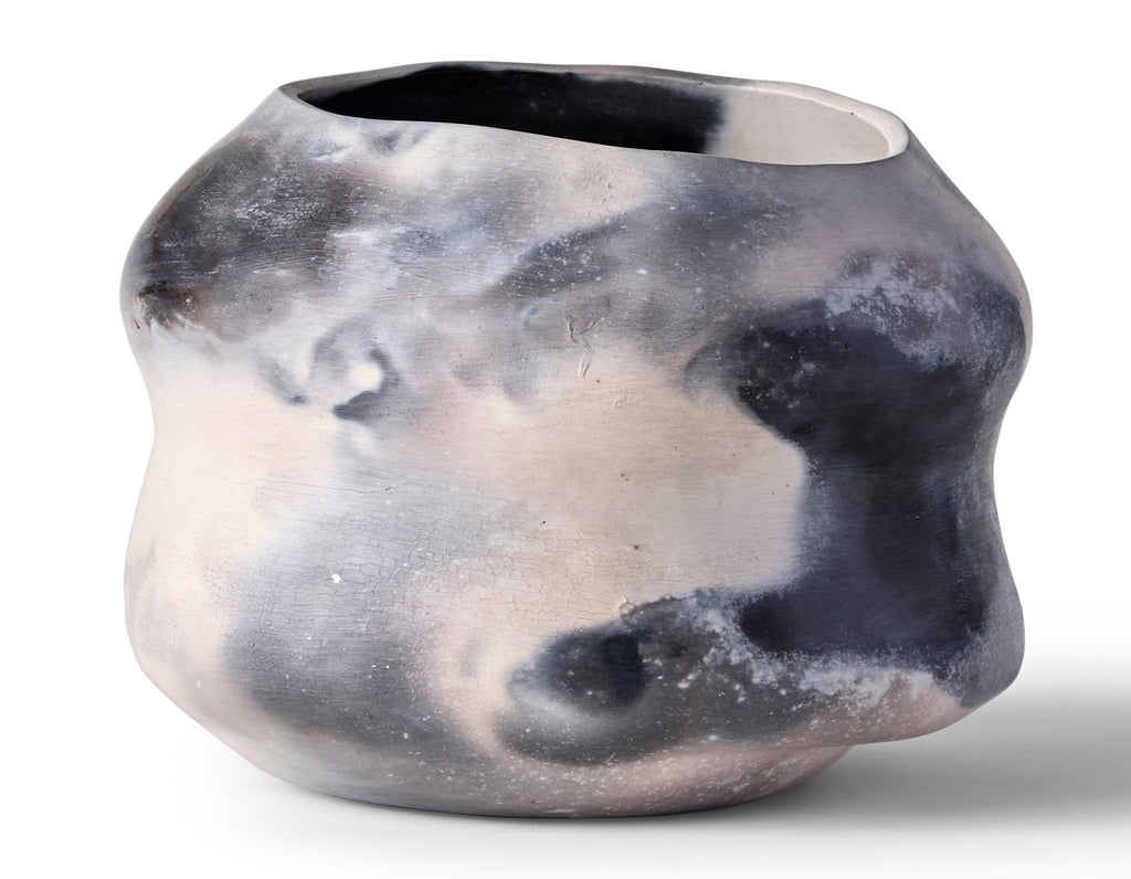 CZK Studio - Moon Series - Smoke Fired Large Curved Vessel