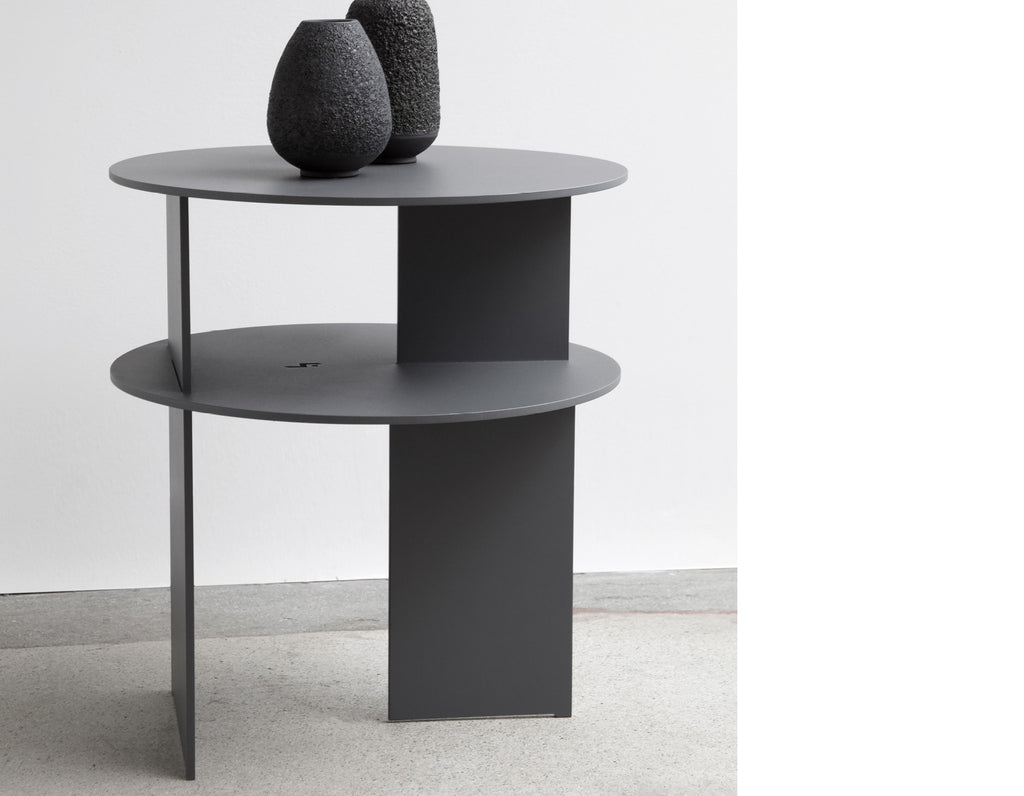 FLOOR MODEL - Ben Barber Studio - Sanora Side Table - Matte Textured Basalt Grey