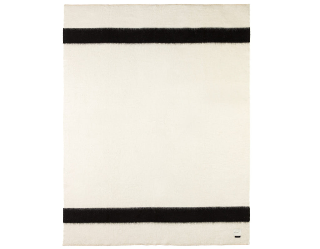 Blacksaw - Siempre Throw - Ivory w/ Black Stripe (79"x59")