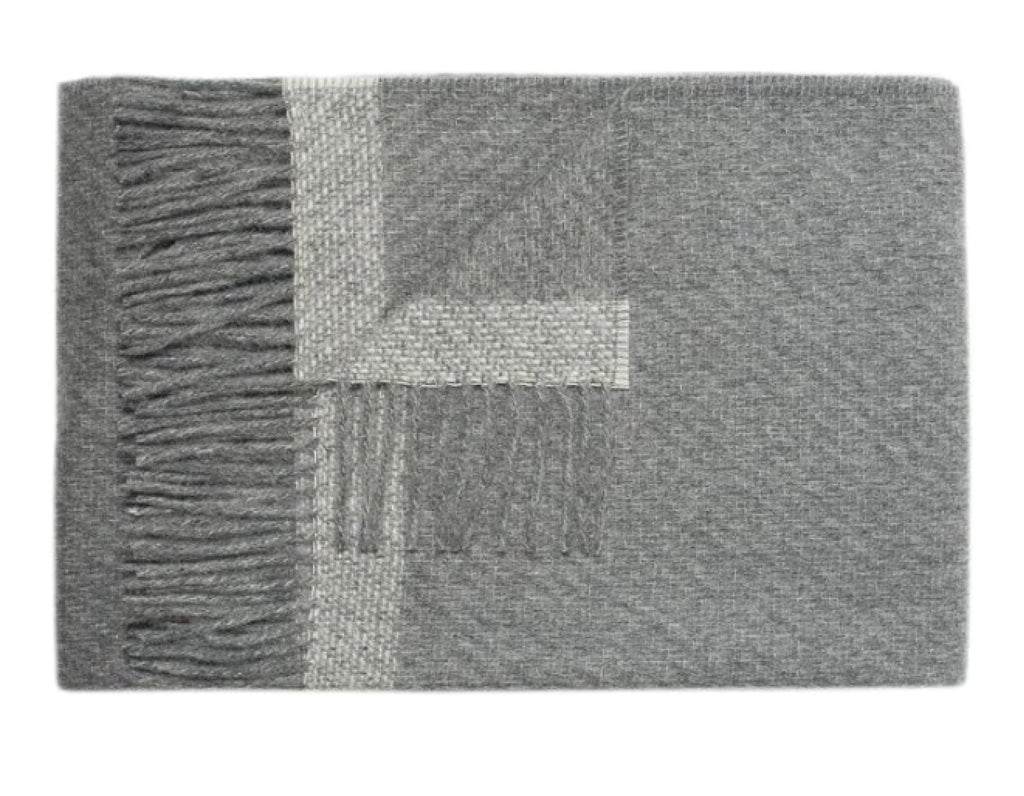 Linen Way - Kilarney Throw - Charcoal w/ Light Grey Stripe