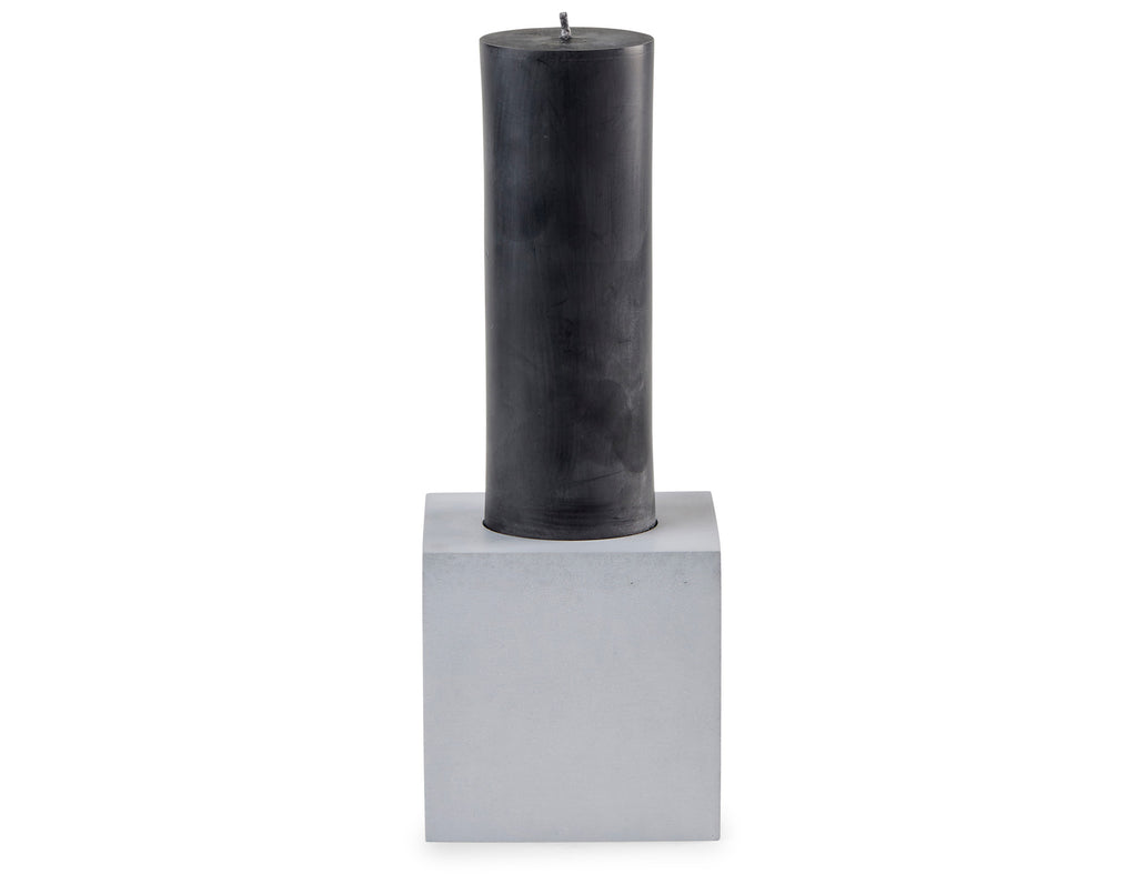 Konzuk - Monument Pillar Candle - Plinth - Cement with Black Wax