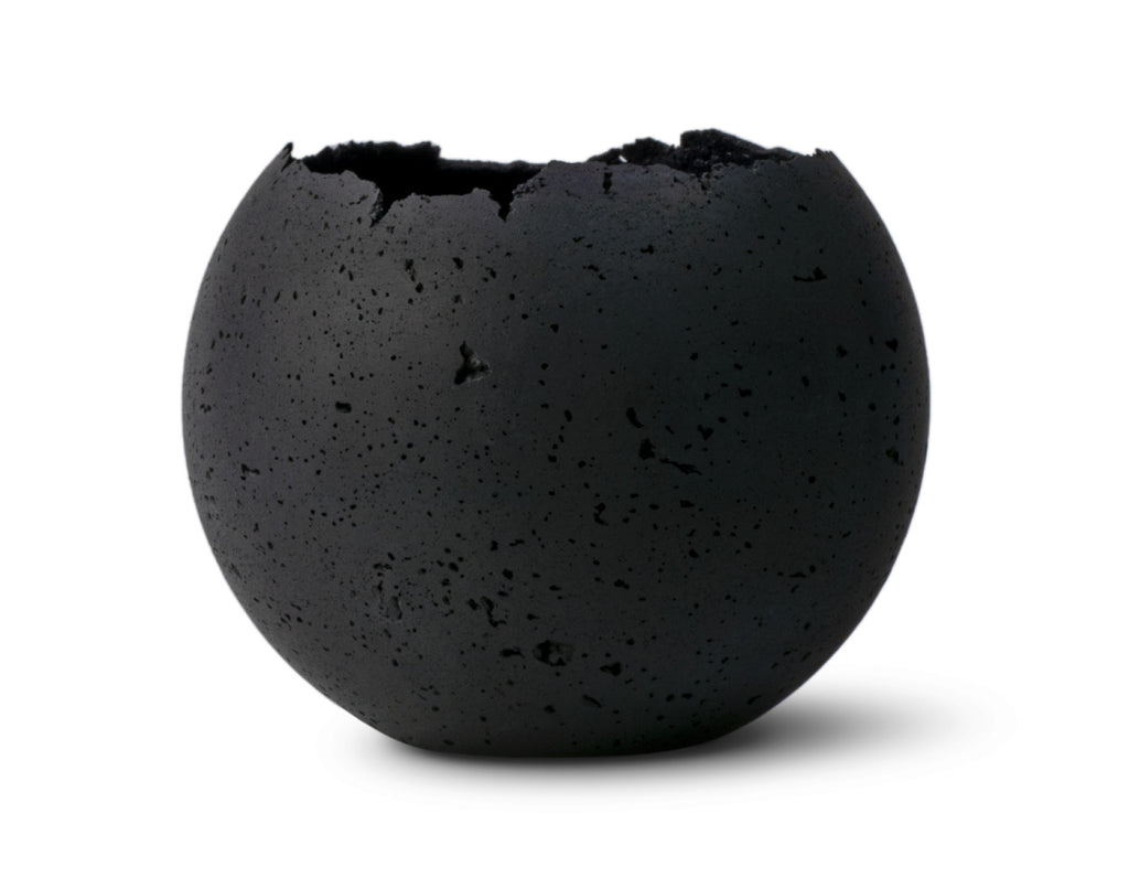 Konzuk - Large Orbis Concrete Vessel - Black