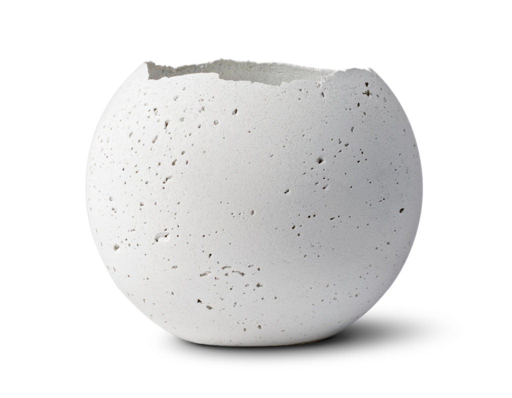 Konzuk - Large Orbis Concrete Vessel - White