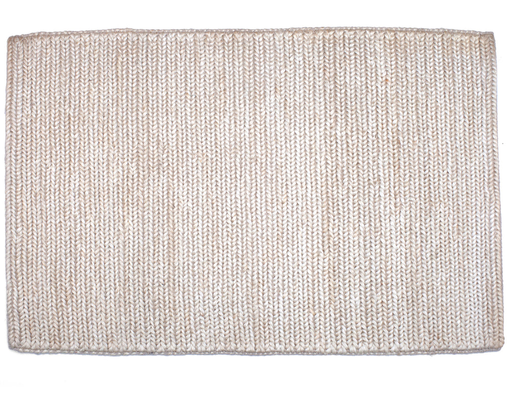 Provide Rugs - Skinny Braided Jute Doormat - White