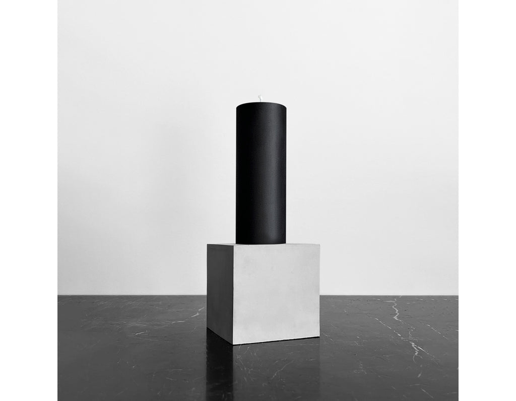 Konzuk - Monument Pillar Candle - Plinth - Cement with Black Wax