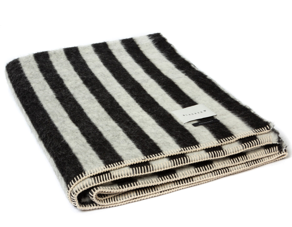 Blacksaw - Stills Heirloom Blanket - Black/Ivory Stripe