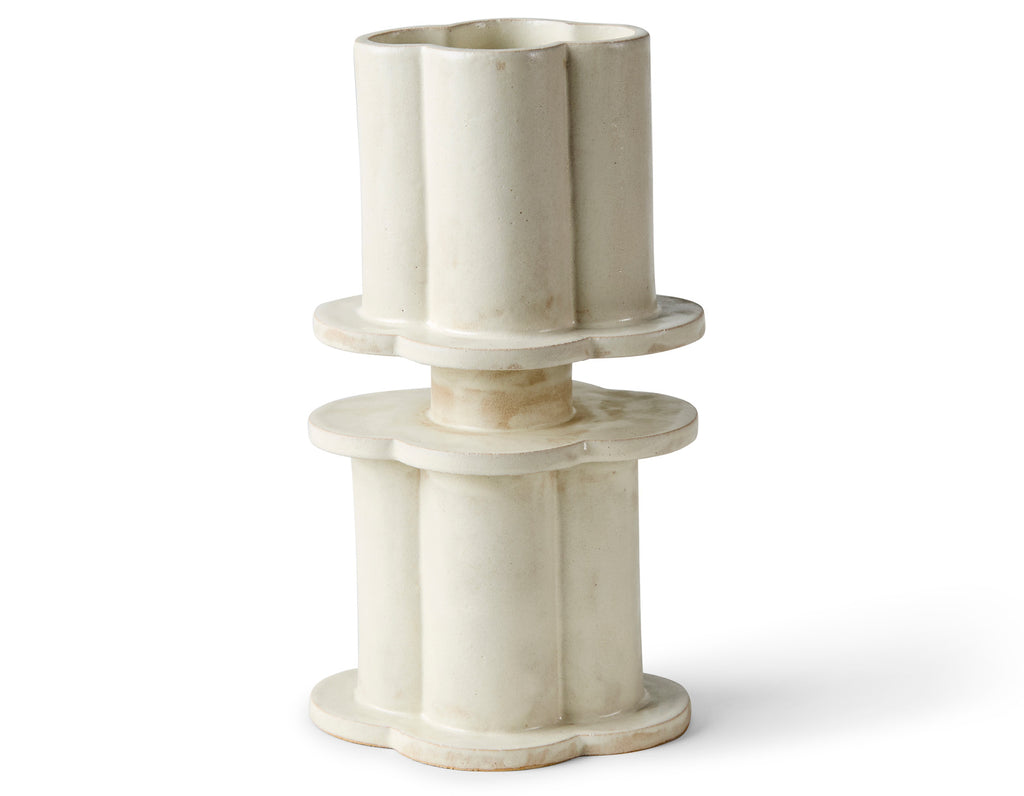 Bzippy - Small Double Clover Vase - Cream
