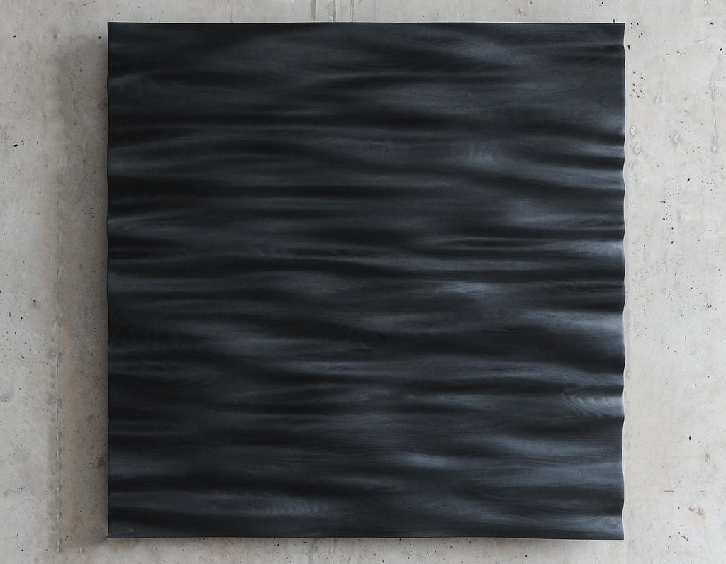 Origins - SWELL - Square Wall Sculpture -Blackened Ash