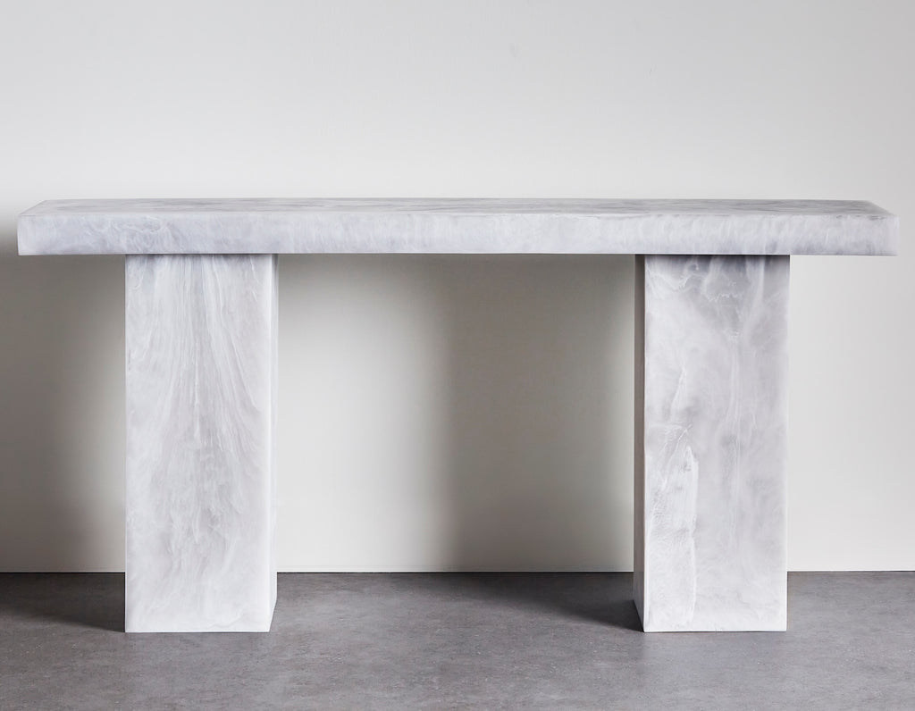Studio Sturdy - Lions Console Table- White Marble