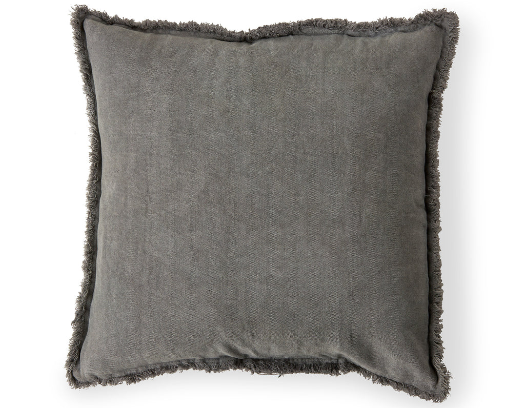 Totum - Linen Chenille Canvas - Raw Pillow - Light Grey