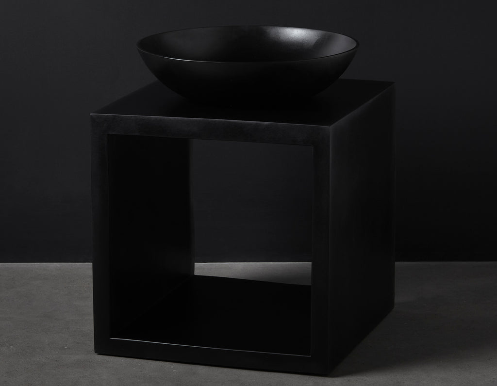 Studio Sturdy Chief Open Cube Table - Charcoal Marble - 18"x18"x18"
