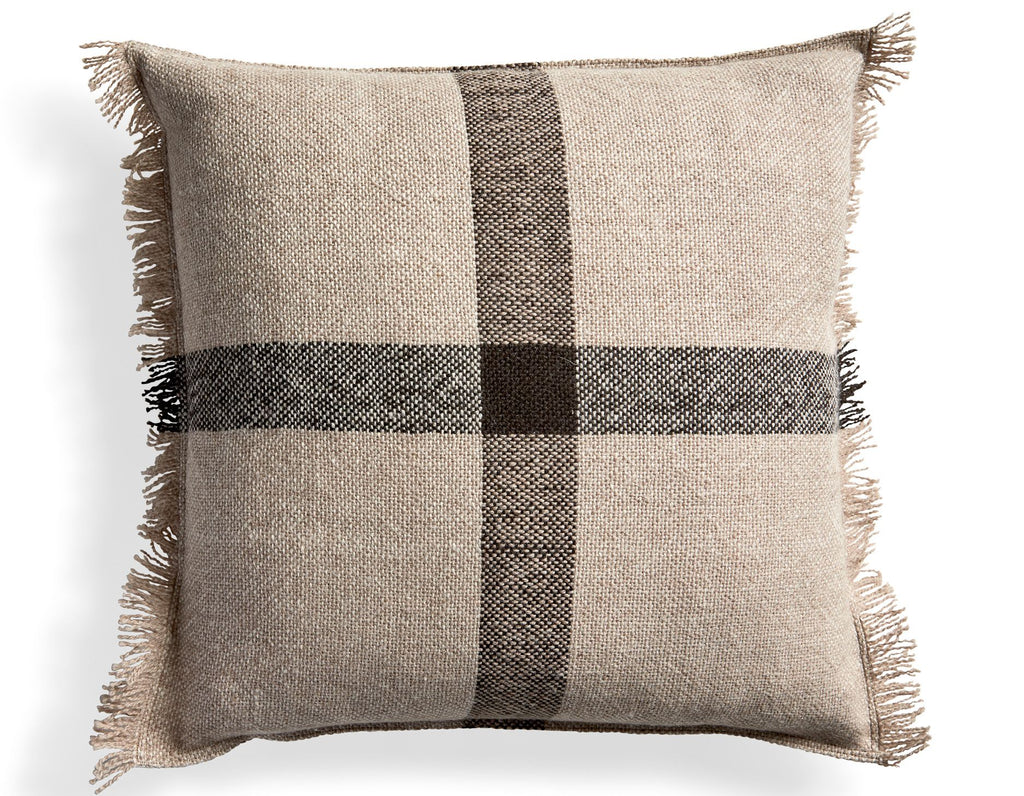 Sien + Co. - Matriz Handwoven Cushion - Beige/Black (22"x22")