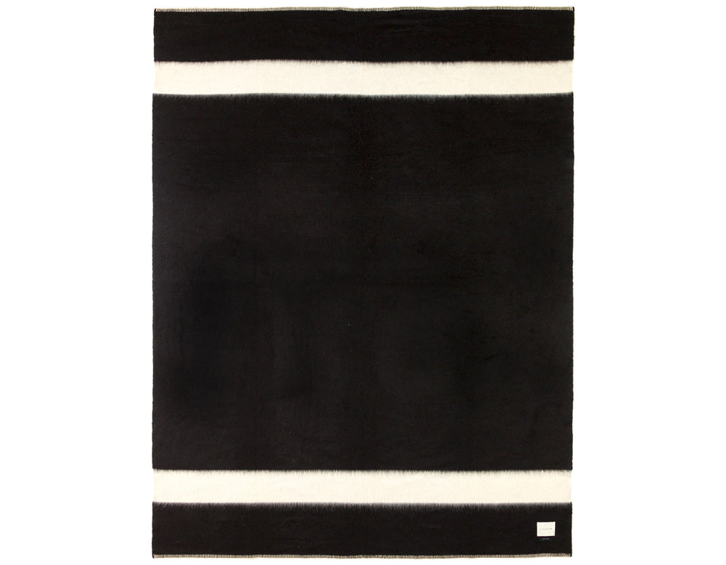 Blacksaw - Siempre Throw - Black w/ Ivory Stripes (79"x59")