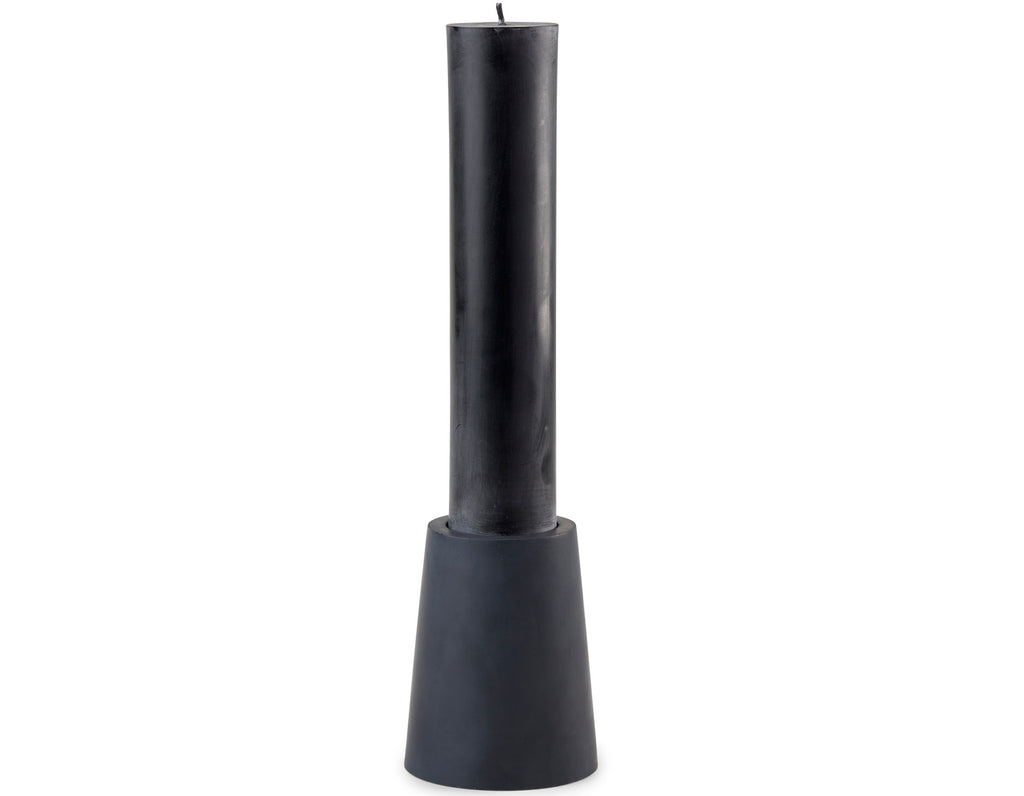 Konzuk - Monument Pillar Candle - Spire - Coal Black with Black Wax