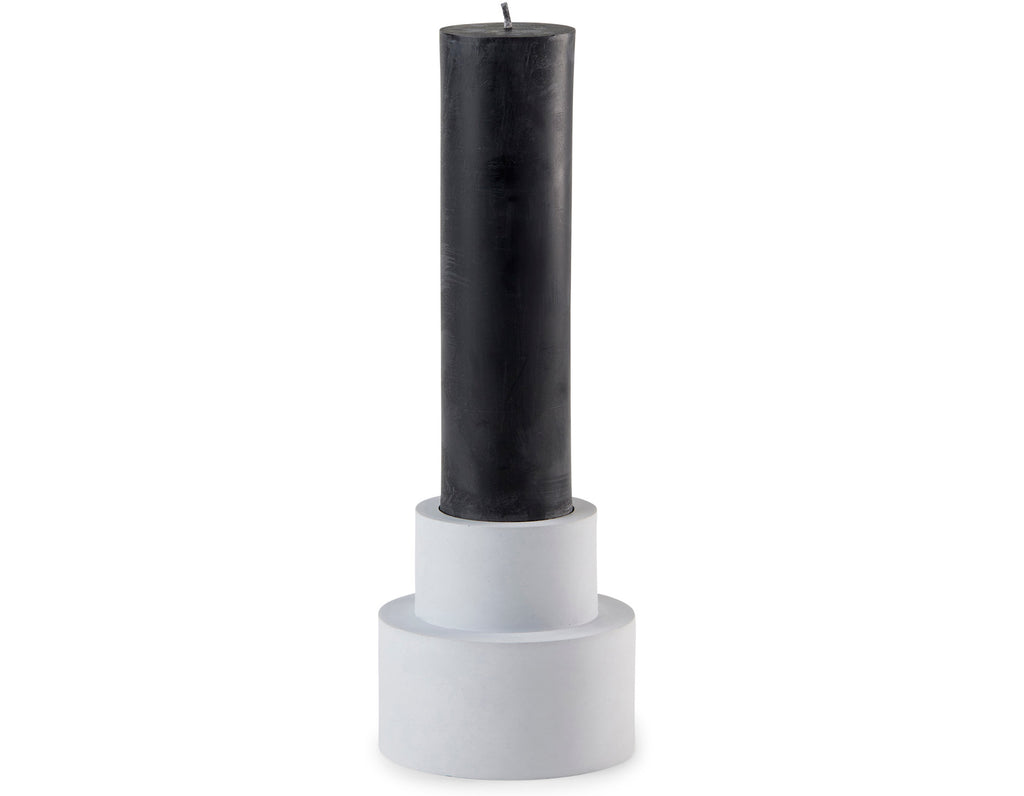 Konzuk - Monument Pillar Candle - Fountain - Cement with Black Wax