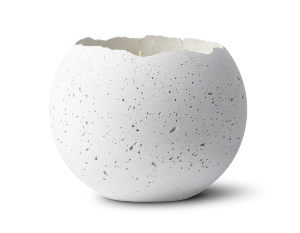 Konzuk - Orbis Medium Concrete Candle - White