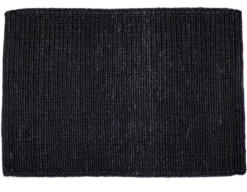 Provide Rugs - Skinny Braided Jute Doormat - Black
