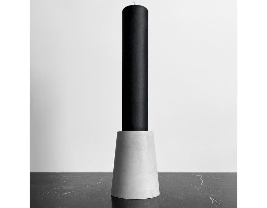 Konzuk - Monument Pillar Candle - Spire - Cement with Black Wax
