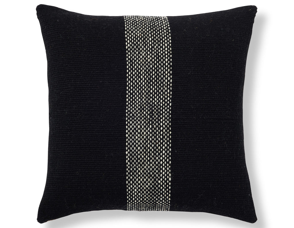 Sien + Co. - Poncho Handwoven Cushion - Black/Ivory (L20" x W20")