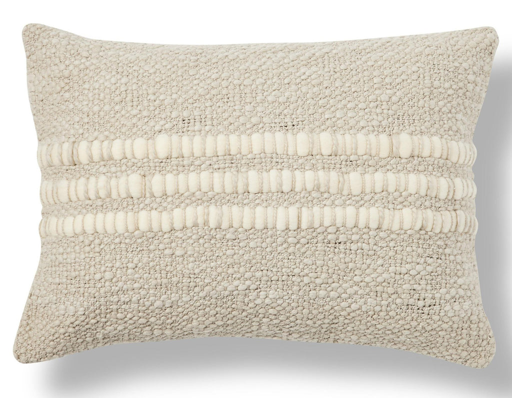 Sien + Co. - Alma Handwoven Cotton Cushion - Cement (25"x18")