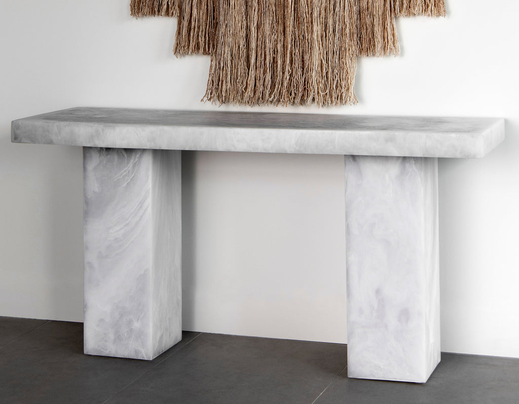 Studio Sturdy - Lions Console Table- White Marble