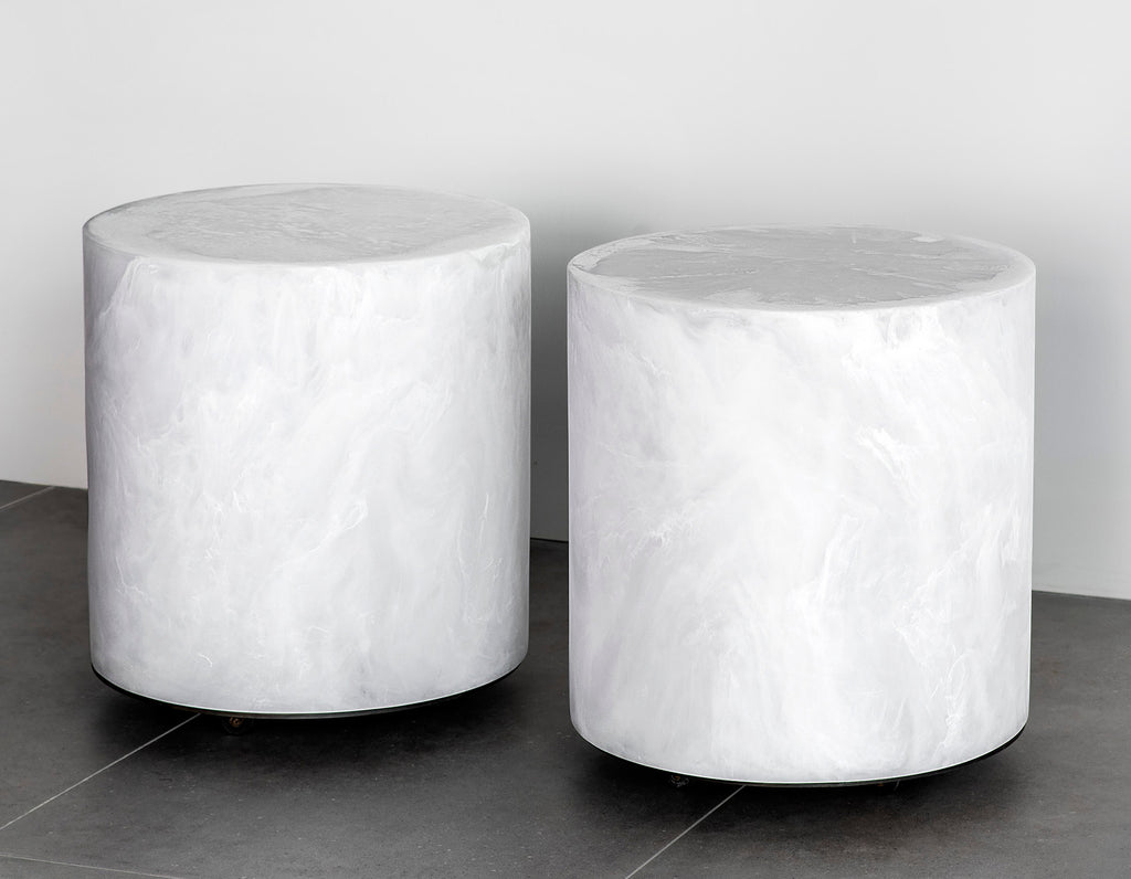 Studio Sturdy - Chief Round Side Table/Stool - White Marble